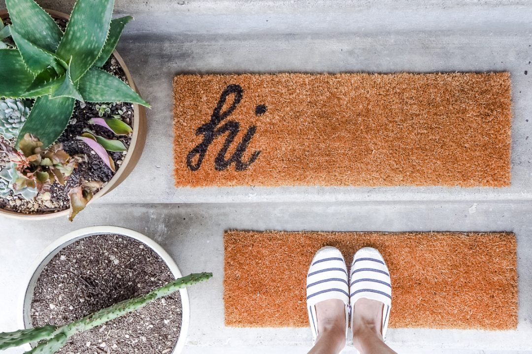 DIY doormat lettering